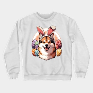 Norwegian Buhund's Easter Celebration with Bunny Ears Crewneck Sweatshirt